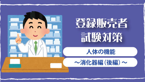 登録販売者試験対策「人体の機能　〜消化器編（後編）〜」